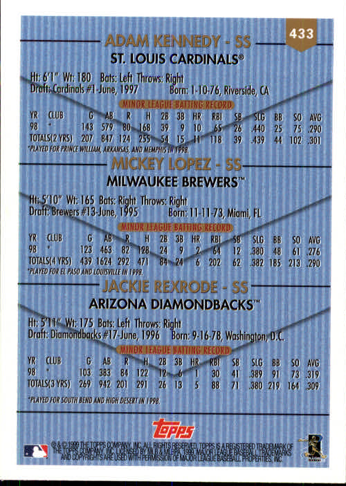 A2037- 1999 Topps Baseball Cards 253-463 +Inserts -You Pick- 15+ FREE US SHIP - Picture 337 of 399