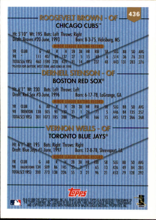 A2037- 1999 Topps Baseball Cards 253-463 +Inserts -You Pick- 15+ FREE US SHIP - Picture 342 of 399