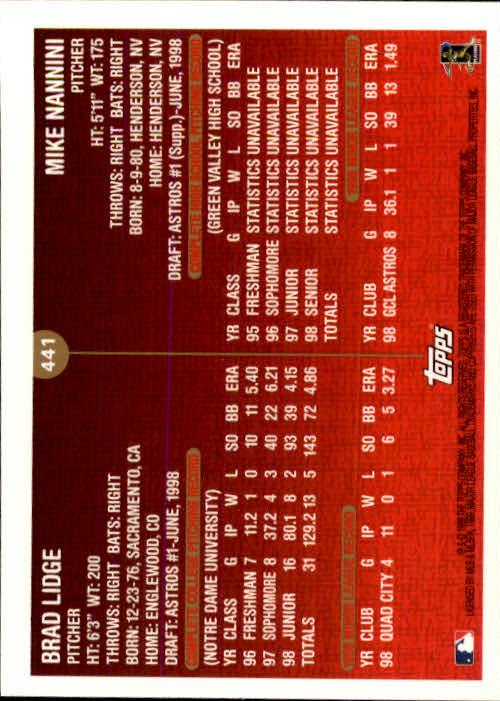 A2037- 1999 Topps Baseball Cards 253-463 +Inserts -You Pick- 15+ FREE US SHIP - Picture 352 of 399
