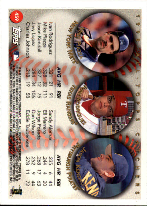 1999 Topps #459 Piazza/IRod/Kendall AT back image