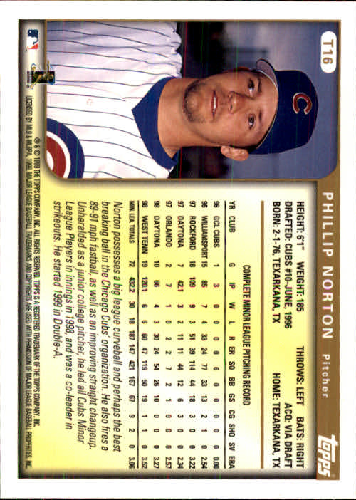 1999 Topps Traded #T16 Phil Norton back image