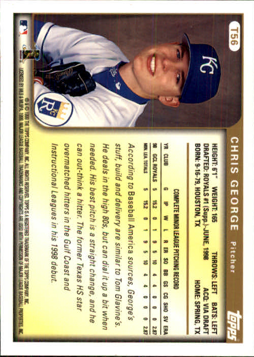 1999 Topps Traded #T56 Chris George back image