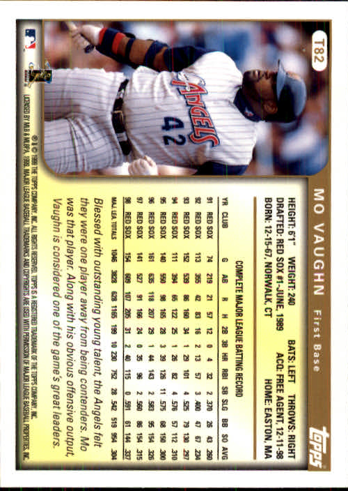 1999 Topps Traded #T82 Mo Vaughn back image