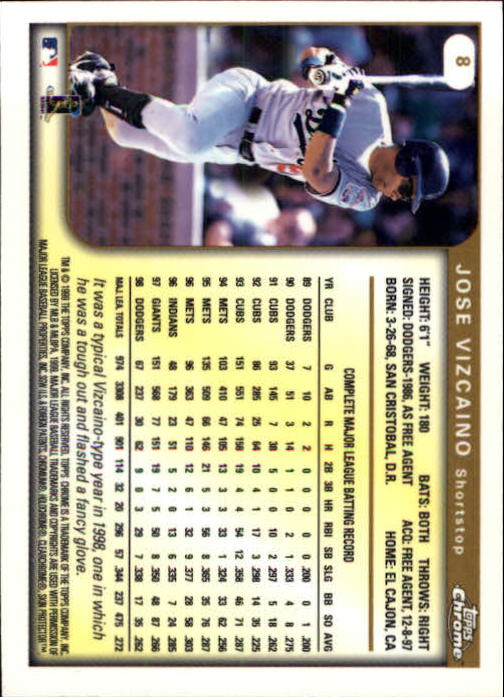 A1786- 1999 Topps Chrome BB Cards 1-262 +Rookies -You Pick- 15+ FREE US SHIP - Picture 14 of 431