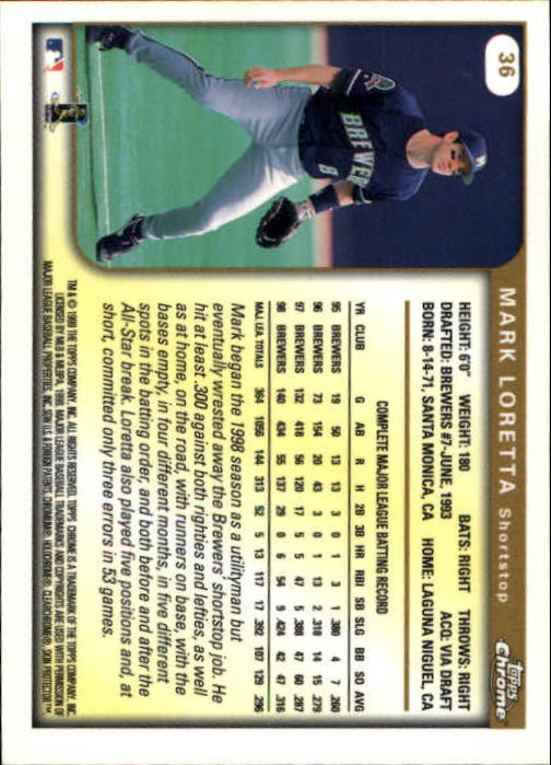 A1786- 1999 Topps Chrome BB Cards 1-262 +Rookies -You Pick- 15+ FREE US SHIP - Picture 56 of 431