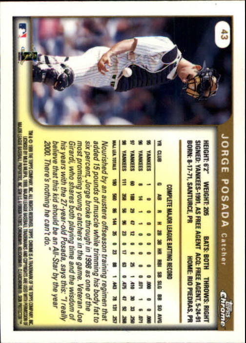 A1786- 1999 Topps Chrome BB Cards 1-262 +Rookies -You Pick- 15+ FREE US SHIP - Picture 68 of 431