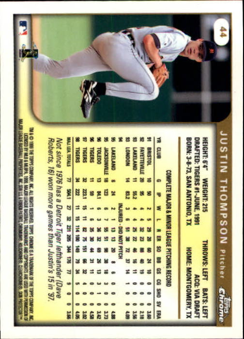 A1786- 1999 Topps Chrome BB Cards 1-262 +Rookies -You Pick- 15+ FREE US SHIP - Picture 70 of 431