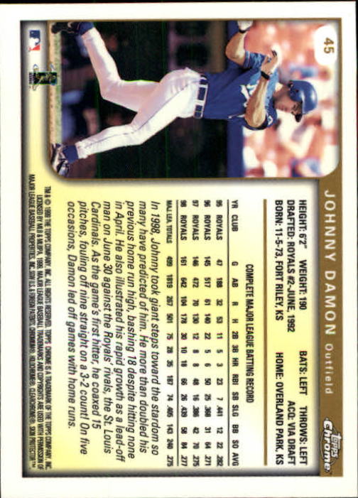 A1786- 1999 Topps Chrome BB Cards 1-262 +Rookies -You Pick- 15+ FREE US SHIP - Picture 72 of 431