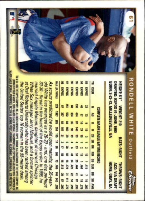 A1786- 1999 Topps Chrome BB Cards 1-262 +Rookies -You Pick- 15+ FREE US SHIP - Picture 102 of 431