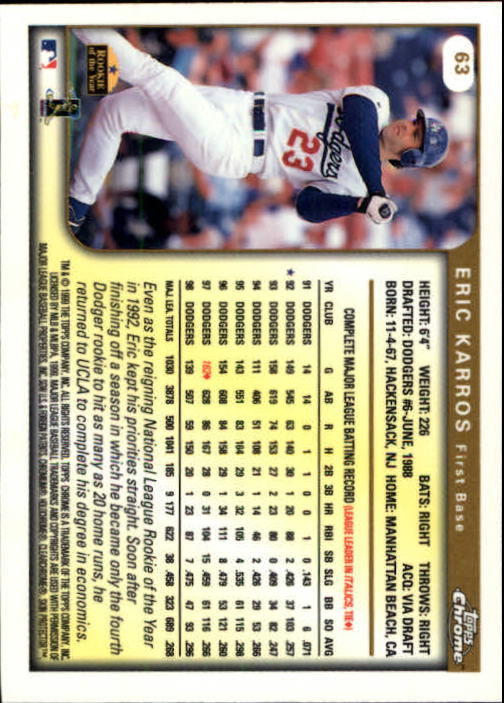 A1786- 1999 Topps Chrome BB Cards 1-262 +Rookies -You Pick- 15+ FREE US SHIP - Picture 104 of 431