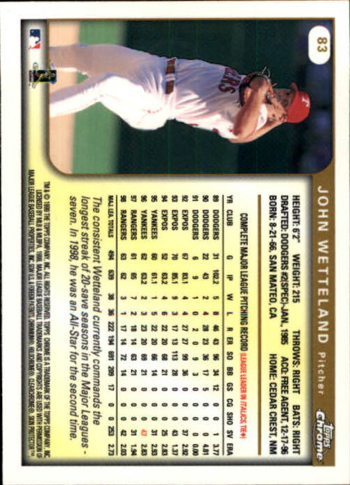 A1786- 1999 Topps Chrome BB Cards 1-262 +Rookies -You Pick- 15+ FREE US SHIP - Picture 137 of 431
