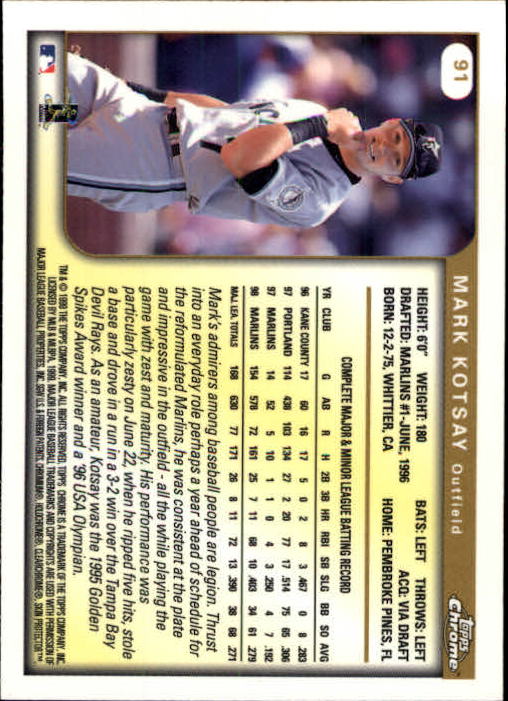 A1786- 1999 Topps Chrome BB Cards 1-262 +Rookies -You Pick- 15+ FREE US SHIP - Picture 151 of 431
