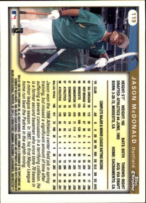 A1786- 1999 Topps Chrome BB Cards 1-262 +Rookies -You Pick- 15+ FREE US SHIP - Picture 201 of 431