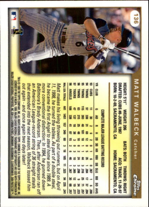 A1786- 1999 Topps Chrome BB Cards 1-262 +Rookies -You Pick- 15+ FREE US SHIP - Picture 233 of 431