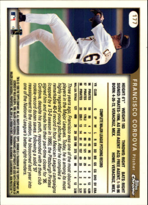 A1786- 1999 Topps Chrome BB Cards 1-262 +Rookies -You Pick- 15+ FREE US SHIP - Picture 305 of 431