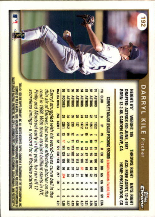 A1786- 1999 Topps Chrome BB Cards 1-262 +Rookies -You Pick- 15+ FREE US SHIP - Picture 331 of 431