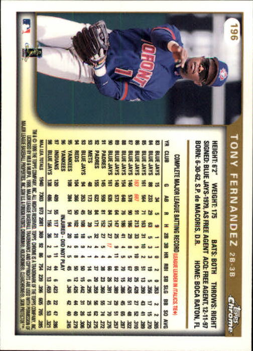 A1786- 1999 Topps Chrome BB Cards 1-262 +Rookies -You Pick- 15+ FREE US SHIP - Picture 337 of 431