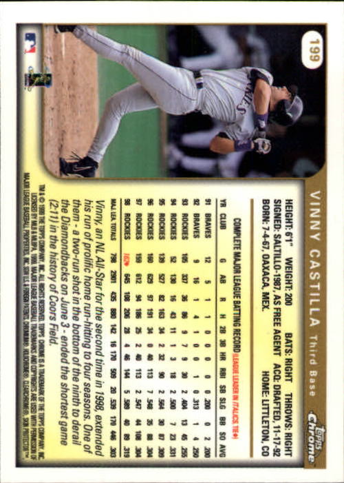 A1786- 1999 Topps Chrome BB Cards 1-262 +Rookies -You Pick- 15+ FREE US SHIP - Picture 343 of 431