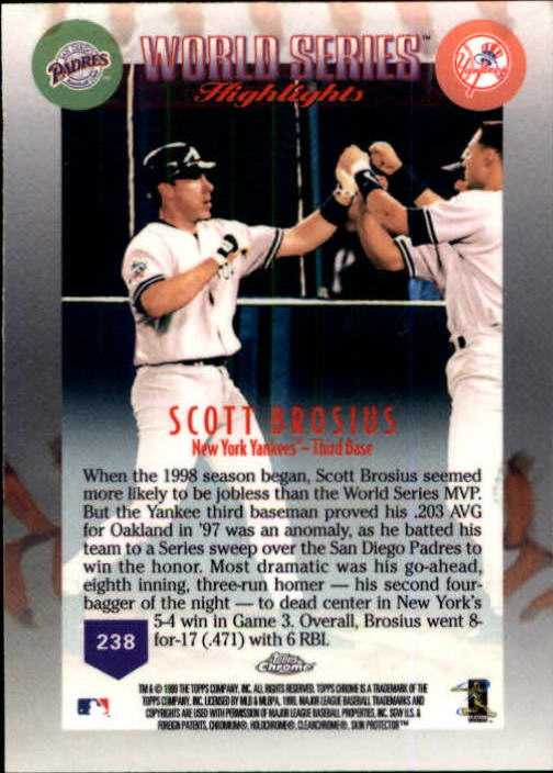 A1786- 1999 Topps Chrome BB Cards 1-262 +Rookies -You Pick- 15+ FREE US SHIP - Picture 402 of 431