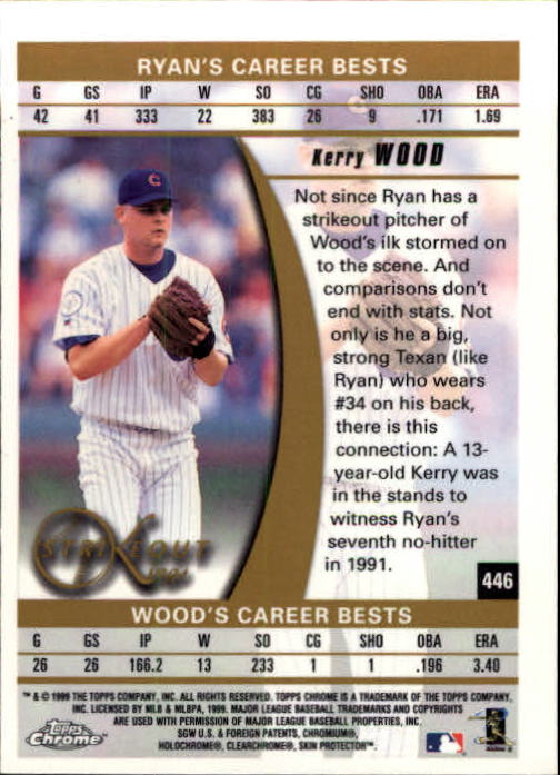 1998 Bowman Chrome #213 Kerry Wood - NM-MT