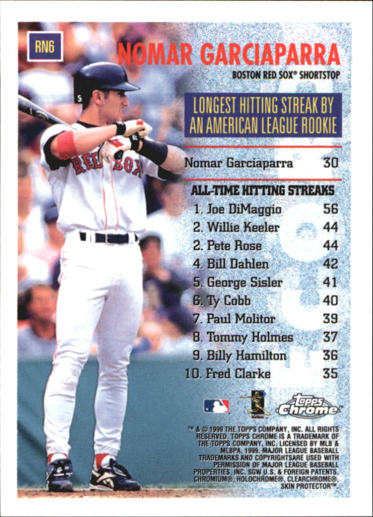 1999 Topps Chrome Record Numbers #RN6 Nomar Garciaparra back image