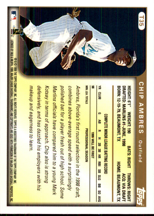 1999 Topps Chrome Traded #T35 Chip Ambres back image