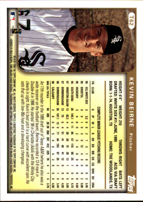 1999 Topps Chrome Traded #T62 Kevin Beirne RC back image