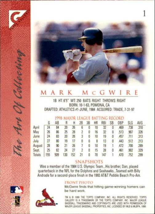 B1258- 1999 Topps Gallerie BB Karten 1-150 + Einsätze -du Pick- 15 + Kostenlose - Bild 3 von 300