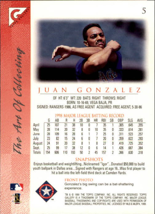 B1258- 1999 Topps Gallerie BB Karten 1-150 + Einsätze -du Pick- 15 + Kostenlose - Bild 11 von 300
