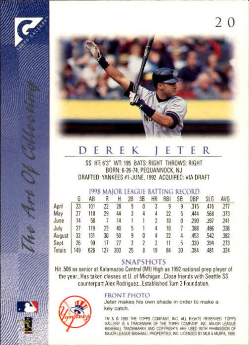 B1258- 1999 Topps Gallerie BB Karten 1-150 + Einsätze -du Pick- 15 + Kostenlose - Bild 39 von 300