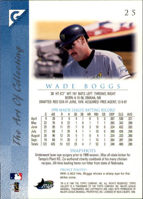 Wade Boggs cards (1989-2024) Red Sox Yankees Rays - You Choose