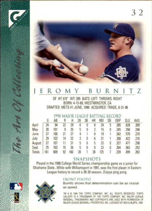 B1258- 1999 Topps Gallerie BB Karten 1-150 + Einsätze -du Pick- 15 + Kostenlose - Bild 61 von 300
