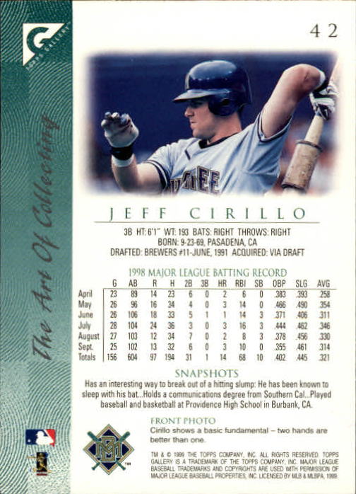 B1258- 1999 Topps Gallerie BB Karten 1-150 + Einsätze -du Pick- 15 + Kostenlose - Bild 81 von 300