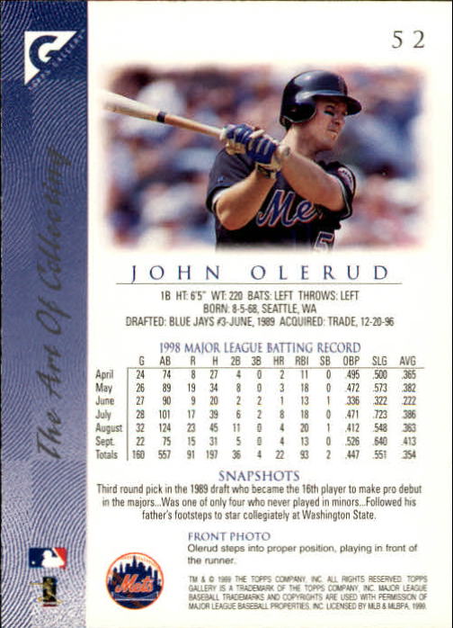 B1258- 1999 Topps Gallerie BB Karten 1-150 + Einsätze -du Pick- 15 + Kostenlose - Bild 101 von 300