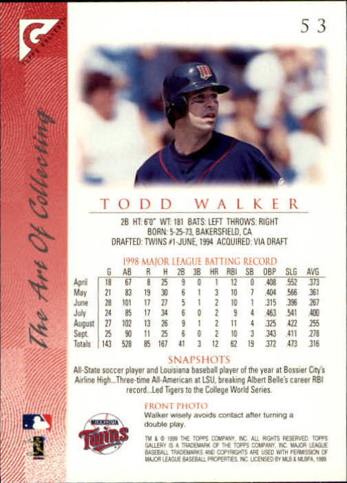 B1258- 1999 Topps Gallerie BB Karten 1-150 + Einsätze -du Pick- 15 + Kostenlose - Bild 103 von 300