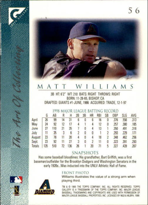 B1258- 1999 Topps Gallerie BB Karten 1-150 + Einsätze -du Pick- 15 + Kostenlose - Bild 109 von 300