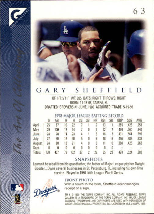 B1258- 1999 Topps Gallerie BB Karten 1-150 + Einsätze -du Pick- 15 + Kostenlose - Bild 123 von 300