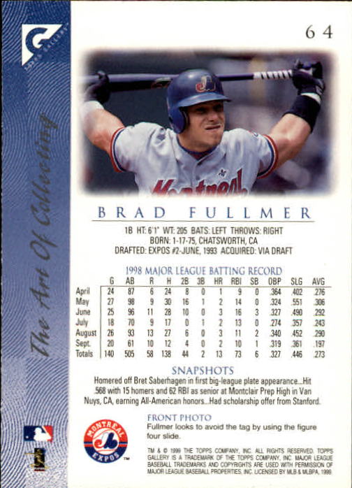 B1258- 1999 Topps Gallerie BB Karten 1-150 + Einsätze -du Pick- 15 + Kostenlose - Bild 125 von 300