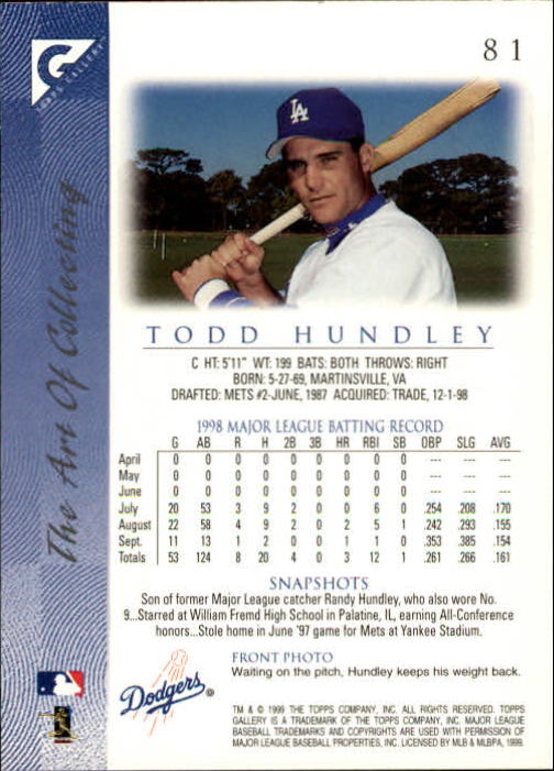 B1258- 1999 Topps Gallerie BB Karten 1-150 + Einsätze -du Pick- 15 + Kostenlose - Bild 159 von 300