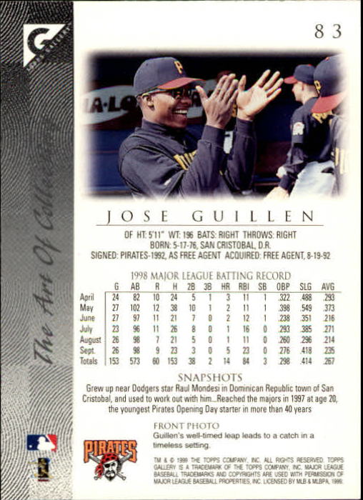 B1258- 1999 Topps Gallerie BB Karten 1-150 + Einsätze -du Pick- 15 + Kostenlose - Bild 163 von 300