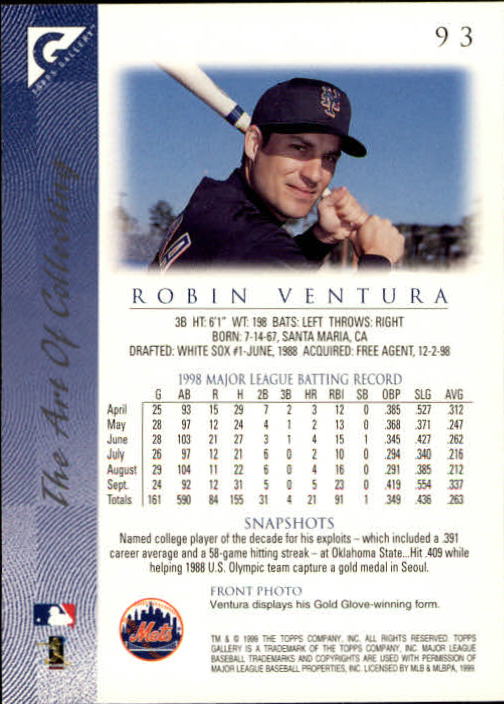 B1258- 1999 Topps Gallerie BB Karten 1-150 + Einsätze -du Pick- 15 + Kostenlose - Bild 183 von 300