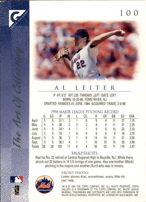 B1258- 1999 Topps Gallerie BB Karten 1-150 + Einsätze -du Pick- 15 + Kostenlose - Bild 197 von 300