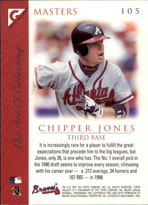 1999 Topps Gallery #105 Chipper Jones MAS back image