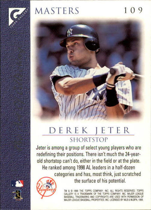 1999 Topps Gallery #109 Derek Jeter MAS back image
