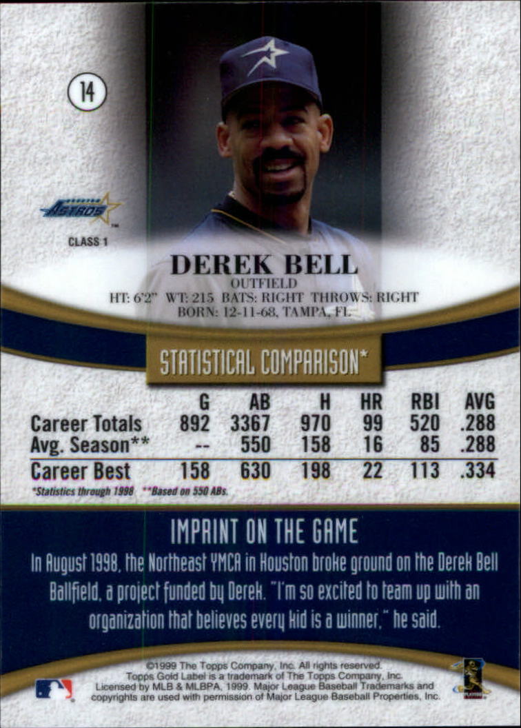 1999 Topps Gold Label Class 1 #14 Derek Bell back image