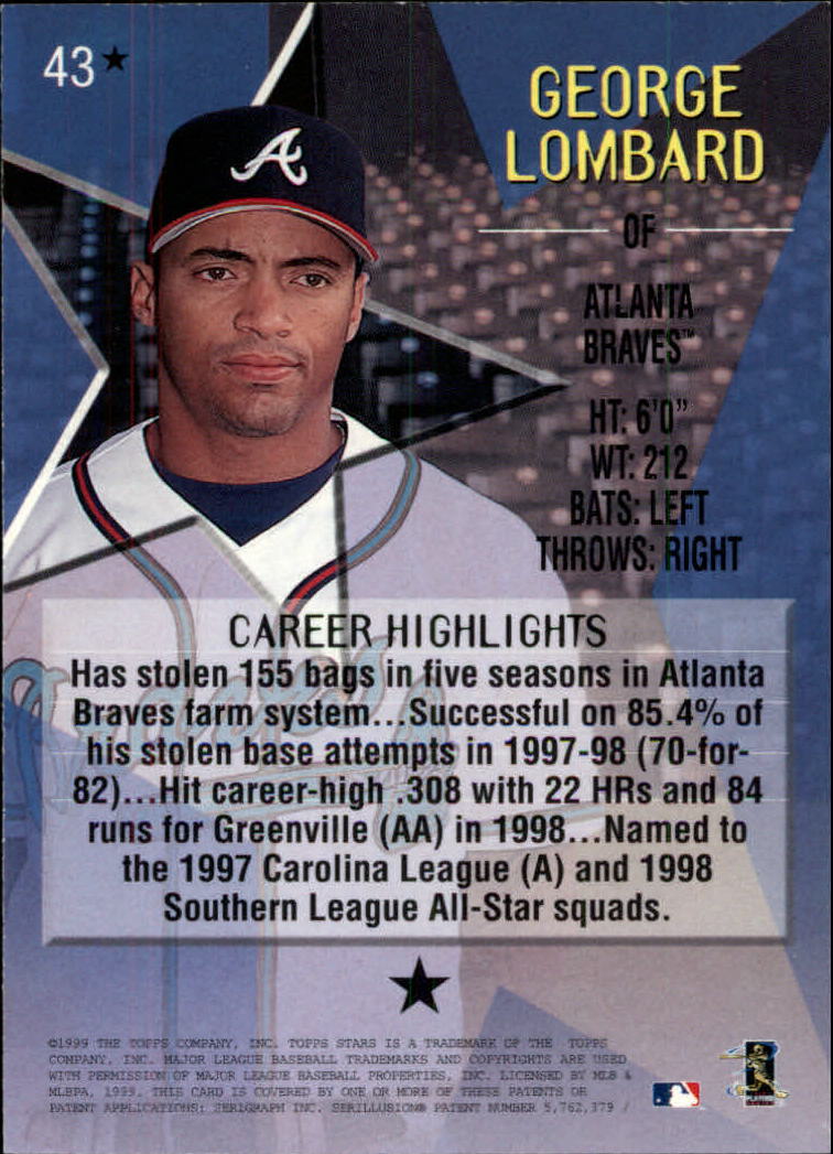 1999 Topps Stars One Star #43 George Lombard back image
