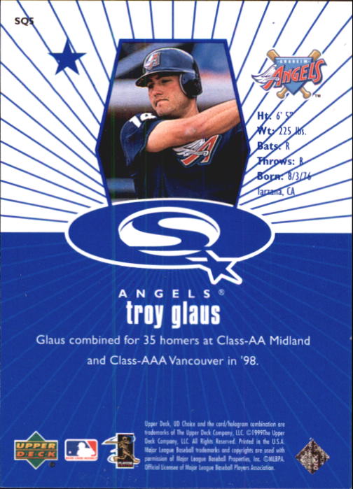 1999 UD Choice StarQuest #5 Troy Glaus back image
