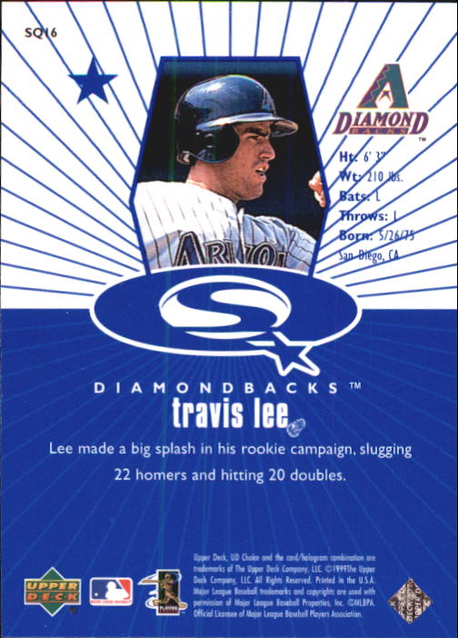 1999 UD Choice StarQuest #16 Travis Lee back image