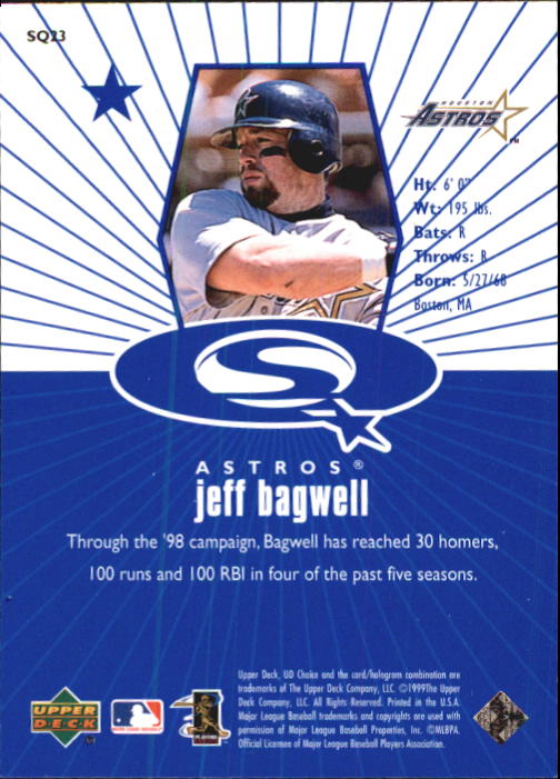 1999 UD Choice StarQuest #23 Jeff Bagwell back image