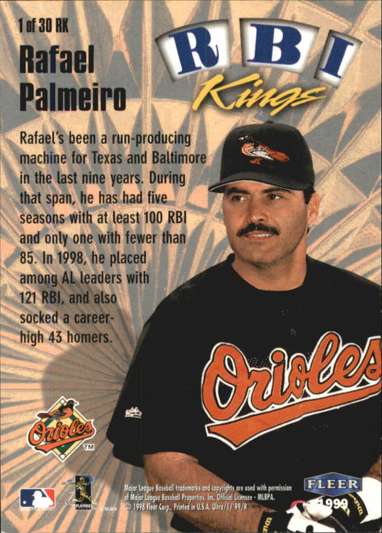 1999 Ultra RBI Kings #1 Rafael Palmeiro back image